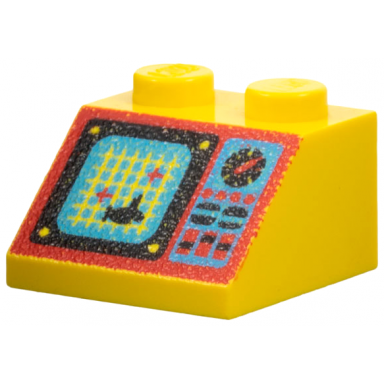 yellow slope 45 2 x 2 with aquazone pattern