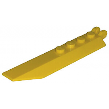 yellow hinge plate 1 x 8 with angled side extensions 9 teeth and rounded plate underside