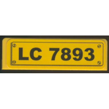 yellow panel 1 x 4 x 1 with black lc 7893 and 4 screws pattern sticker - set 7893