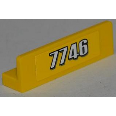 yellow panel 1 x 4 x 1 with white 7746 pattern sticker - set 7746