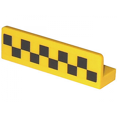yellow panel 1 x 4 x 1 with black checkered pattern sticker - set 4852