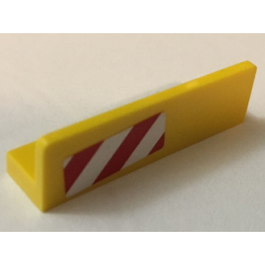 yellow panel 1 x 4 x 1 with red and white danger stripes pattern left sticker - set 60022