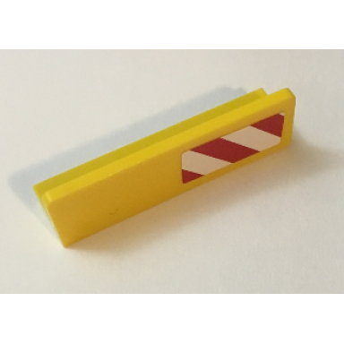 yellow panel 1 x 4 x 1 with red and white danger stripes pattern right sticker - set 60022