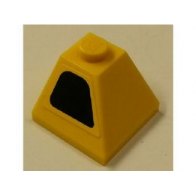 yellow slope 45 2 x 2 double convex with intake on yellow background pattern model left side sticker - set 8143