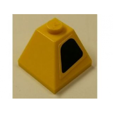 yellow slope 45 2 x 2 double convex with intake on yellow background pattern model right side sticker - set 8143