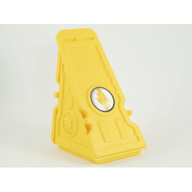 yellow vehicle racer launcher with lightor logo and stat card on inside pattern stickers - set 4573