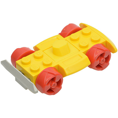 vehicle base 4 x 6 racer base with red wheels and light gray bumper