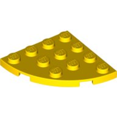 yellow plate round corner 4 x 4