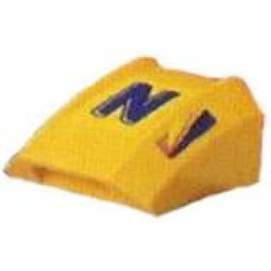 yellow slope curved 2 x 2 lip with nesquik n pattern stickers - set 4299