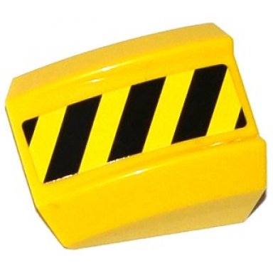 yellow slope curved 2 x 2 lip with black and yellow danger stripes pattern model right side sticker - set 70814