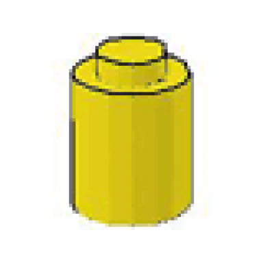 yellow brick round 1 x 1 - solid stud no bottom lip