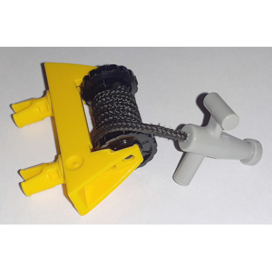 yellow string reel 1 x 4 x 2 complete with string and light gray hose nozzle t handle