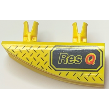 yellow vehicle fairing 1 x 4 side flaring intake with 2 pins with res-q pattern left
