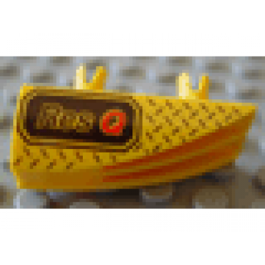 yellow vehicle fairing 1 x 4 side flaring intake with 2 pins with res-q pattern right