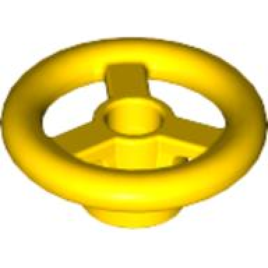 yellow vehicle steering wheel small 2 studs diameter