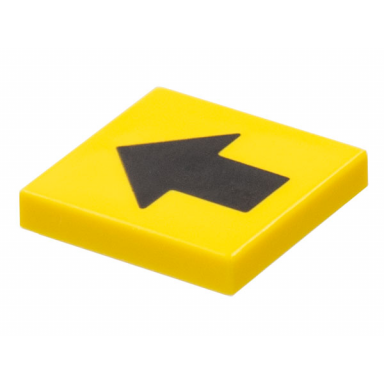 yellow tile 2 x 2 with wide black arrow pattern