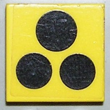 yellow tile 2 x 2 with 3 black circles stove top burners pattern sticker - sets 6365 6372 6374