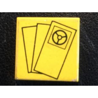 yellow tile 2 x 2 with tickets yellow background pattern sticker - set 10041