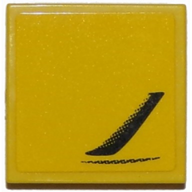 yellow tile 2 x 2 with chevrolet corvette side air vent pattern model left side sticker - set 75870
