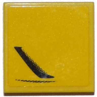 yellow tile 2 x 2 with chevrolet corvette side air vent pattern model right side sticker - set 75870