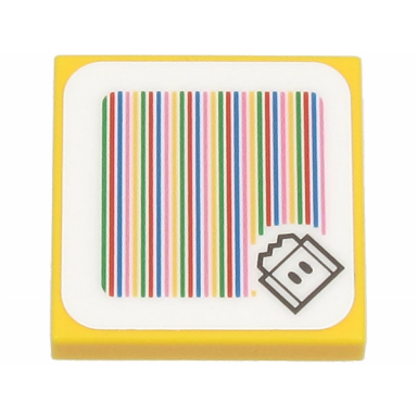 yellow tile 2 x 2 with super mario scanner code lava bubble pattern sticker - sets 71364 71369 71403 71416 71419 71441