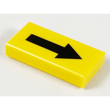 yellow tile 1 x 2 with black arrow long pattern
