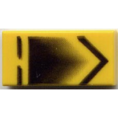 yellow tile 1 x 2 with black chevron broken line and faded pentagon pattern