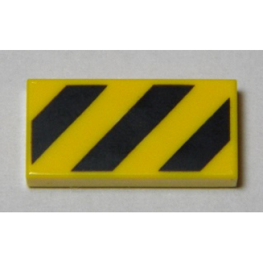 yellow tile 1 x 2 with black and yellow danger stripes large yellow corners pattern