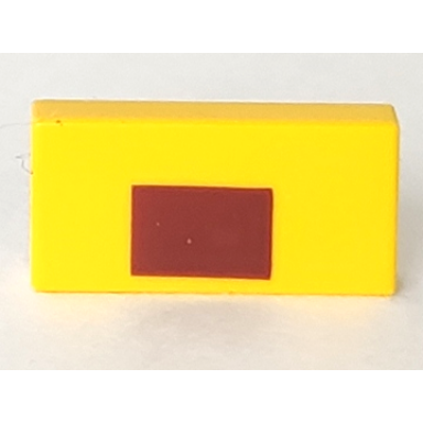 yellow tile 1 x 2 with centered reddish brown rectangle pattern minecraft ocelot nose