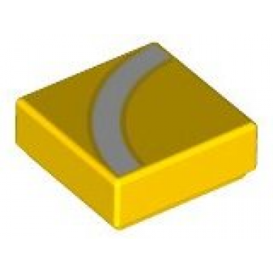 yellow tile 1 x 1 with white quarter arc with yellow outline pattern