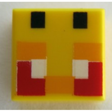 yellow tile 1 x 1 with angry bee eyes minecraft pixelated pattern