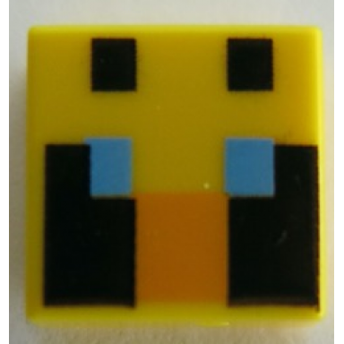 yellow tile 1 x 1 with passive bee eyes minecraft pixelated pattern