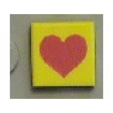 tile 1 x 1 with red heart pattern