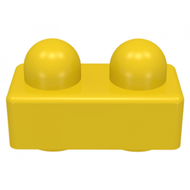 yellow primo brick 1 x 2