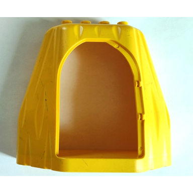 yellow duplo rock cave with door opening