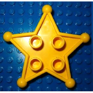 yellow duplo sheriff star with clip for humans