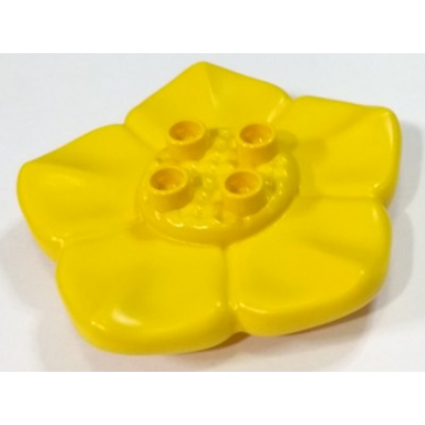 yellow duplo plant flower 6 x 6 with 4 top studs