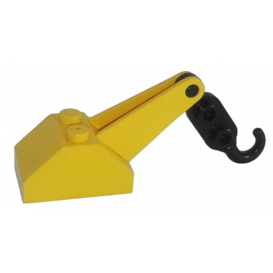 yellow hook slope 45 2 x 3 x 1 1 3 double with arm with black tow hook 3135 3136