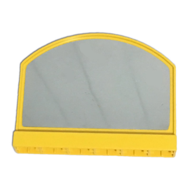 yellow duplo panel 6 x 1 x 4 with curved top with mirror pattern sticker - sets 2961 9127