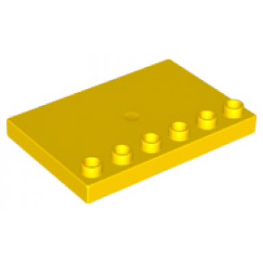 yellow duplo tile modified 4 x 6 with studs on edge