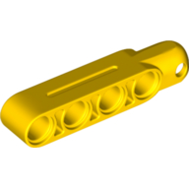 yellow technic steering arm 5 x 1 with tow ball socket rounded chamfered type 2