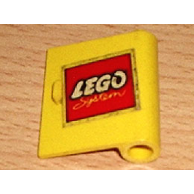 yellow door 1 x 3 x 3 right with lego logo open o style pattern sticker - set 685