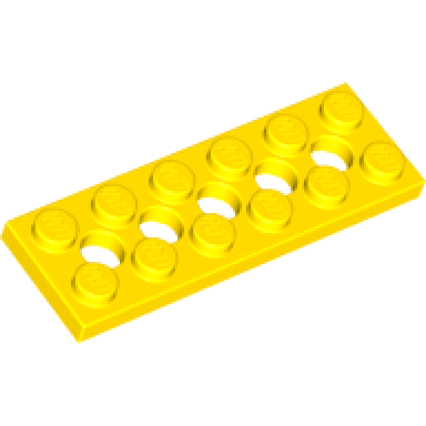 yellow technic plate 2 x 6 with 5 holes