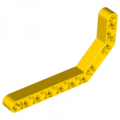 yellow technic liftarm modified bent thick 1 x 11.5 double