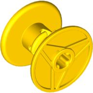 yellow string reel 3 x 2 x 3 drum with axle hole
