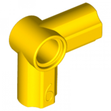 yellow technic axle and pin connector angled 6 - 90 degrees