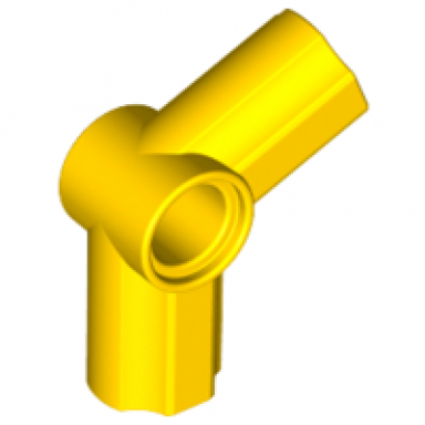 yellow technic axle and pin connector angled 5 - 112.5 degrees