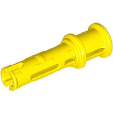yellow technic pin 3l with friction ridges and stop bush