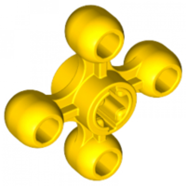yellow technic knob cog gear wheel with axle hole orientation