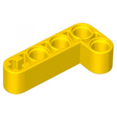 yellow technic liftarm modified bent thick l-shape 2 x 4